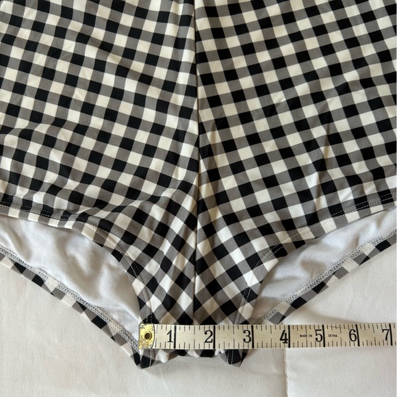 Betsey Johnson Gingham High Waisted Boyshort Bikini Bottoms - Picture 12 of 16